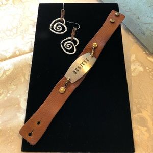 Silver and Leather BOHO set